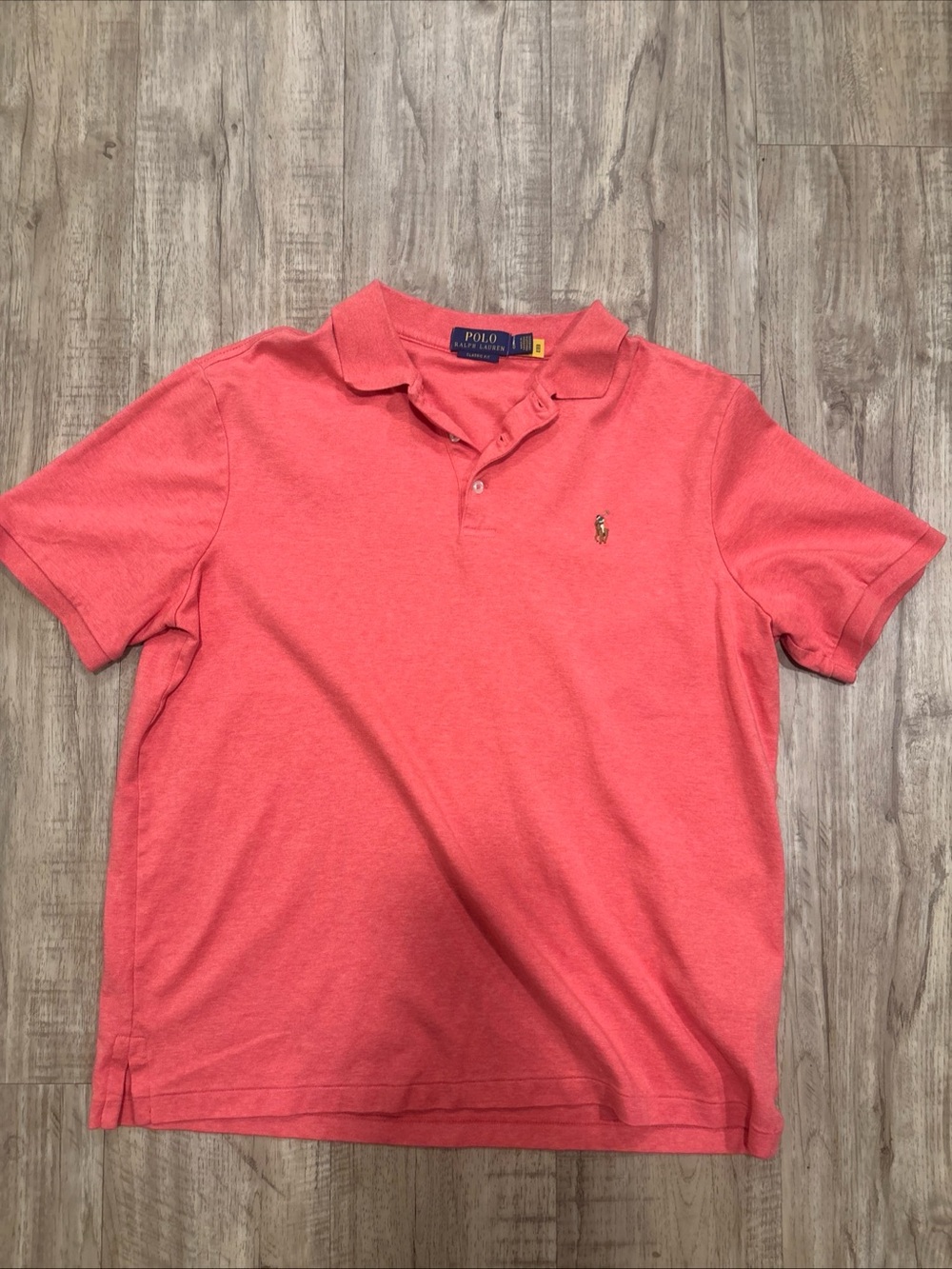Polo Ralph Lauren Heathered Coral Polo Shirt size large